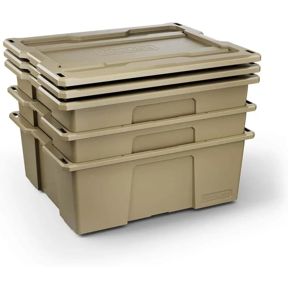 3-Pack Heavy-Duty Stackable Storage Bins with 75 lb Bin & 200 lb Lid Load Capacity, Desert Tan
3-Pack Heavy-Duty Stackable Storage Bins with 75 lb Bin & 200 lb Lid Load Capacity, Desert Tan
