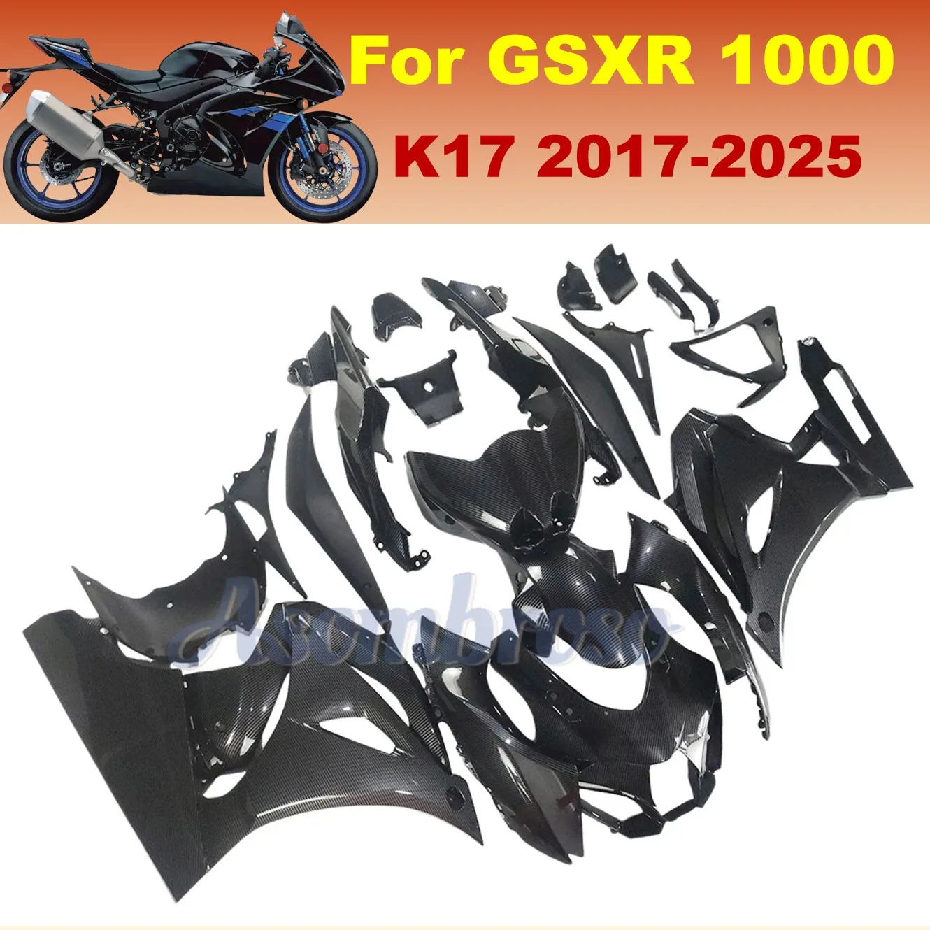 Motorcycle ABS Plastic Fairing Kits Fit For GSX-R1000 2017-2025 18 19 20 22 21 22 23 24 GSXR1000 Carbon Fiber Painted Body
Motorcycle ABS Plastic Fairing Kits Fit For GSX-R1000 2017-2025 18 19 20 22 21 22 23 24 GSXR1000 Carbon Fiber Painted Body