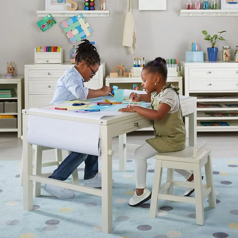 Children's Art Desk with Paper Roll - Linen White: Toddler Activity Table and Art Organizer | Playroom Art Storage
Children's Art Desk with Paper Roll - Linen White: Toddler Activity Table and Art Organizer | Playroom Art Storage
