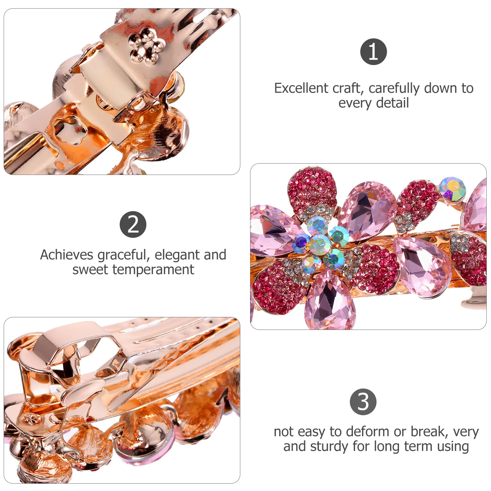 Rhinestone Flower Hair Clip Spring Barrette Clips for Women Thick Hair Accessories Ponytail Hairstyles Valentine Gift
Rhinestone Flower Hair Clip Spring Barrette Clips for Women Thick Hair Accessories Ponytail Hairstyles Valentine Gift