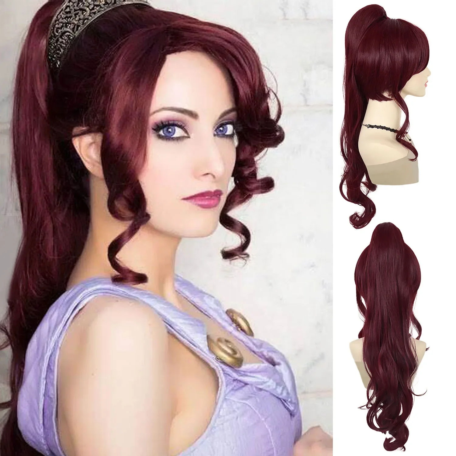 Костюм Megara из синтетического волокна для женщин, темно-красный парик Megara, вишнево-красный хвост для костюма Meg Hercules, аксессуары для косплея
Костюм Megara из синтетического волокна для женщин, темно-красный парик Megara, вишнево-красный хвост для костюма Meg Hercules, аксессуары для косплея