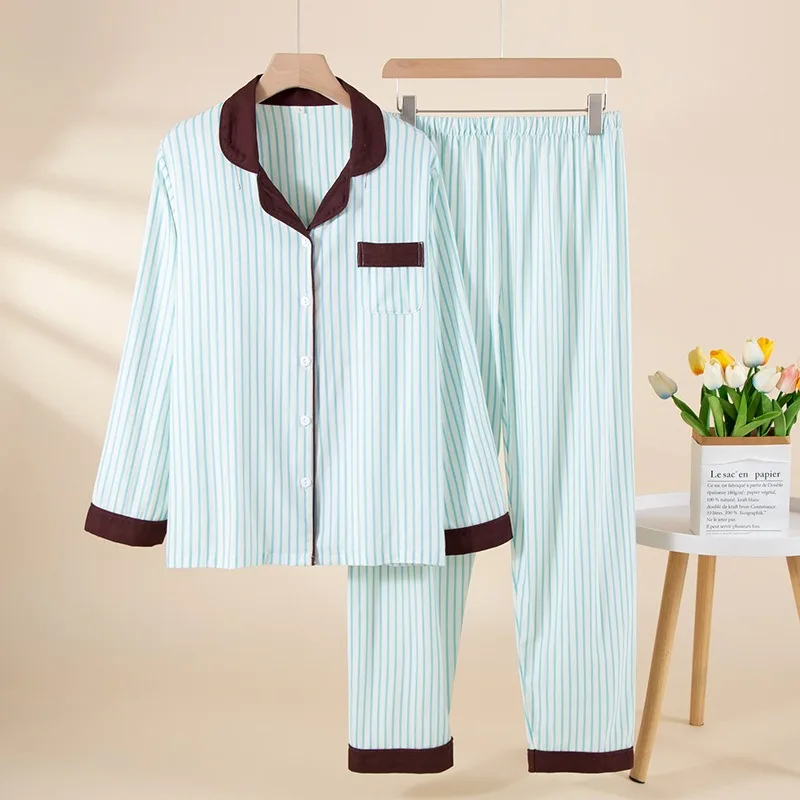 Комплект из 2 предметов: женская хлопковая пижама в полоску с длинным рукавом (топ и брюки), домашняя одежда для сна, подходит для выхода на улицу
Комплект из 2 предметов: женская хлопковая пижама в полоску с длинным рукавом (топ и брюки), домашняя одежда для сна, подходит для выхода на улицу