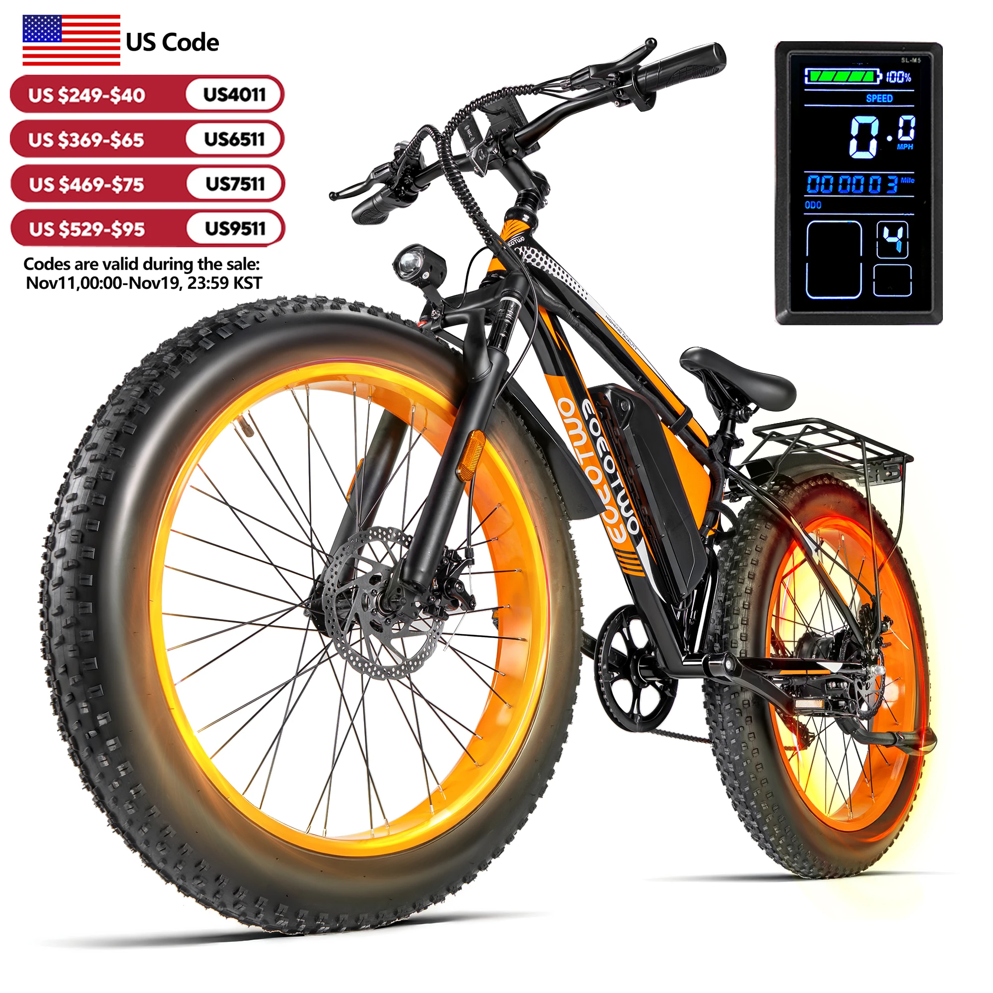 Электрический велосипед EOEOTWO E02 для взрослых с пиковым двигателем мощностью 1500 Вт, электрический горный велосипед с аккумулятором 48 В, 20 Ач, Ebike с толстыми шинами 26 дюймов * 4, 30 миль в час
Электрический велосипед EOEOTWO E02 для взрослых с пиковым двигателем мощностью 1500 Вт, электрический горный велосипед с аккумулятором 48 В, 20 Ач, Ebike с толстыми шинами 26 дюймов * 4, 30 миль в час