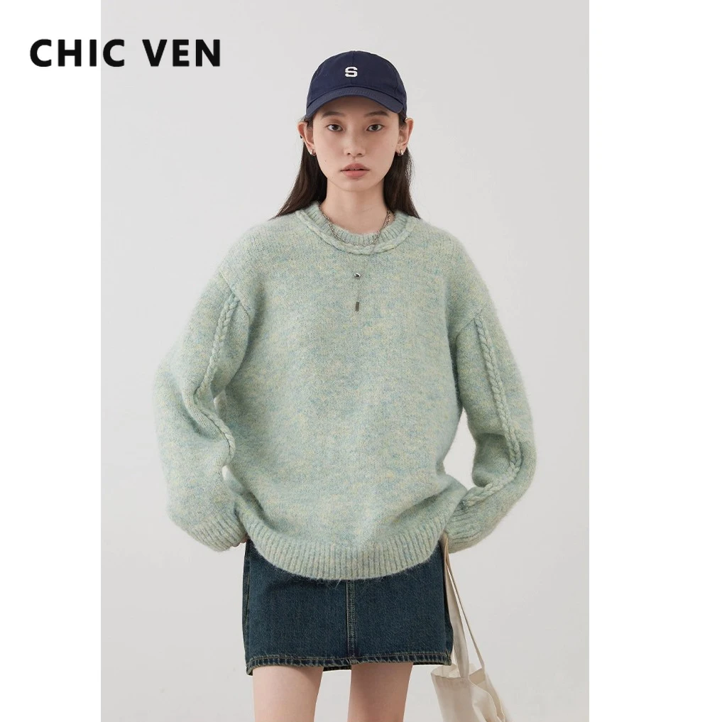 CHIC VEN Women Pullovers Korean Casual Loose O-Neck Knitted Sweaters Female Warm Jumpers Autumn Winter New 2025
CHIC VEN Women Pullovers Korean Casual Loose O-Neck Knitted Sweaters Female Warm Jumpers Autumn Winter New 2025