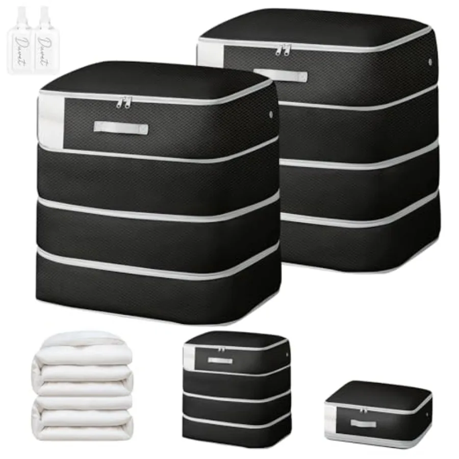 Comforter Storage Bag - 130L Large Capacity Blanket Storage Bags 4-Layer Ultra Space Saving Self Compression Organizer Washable
Comforter Storage Bag - 130L Large Capacity Blanket Storage Bags 4-Layer Ultra Space Saving Self Compression Organizer Washable