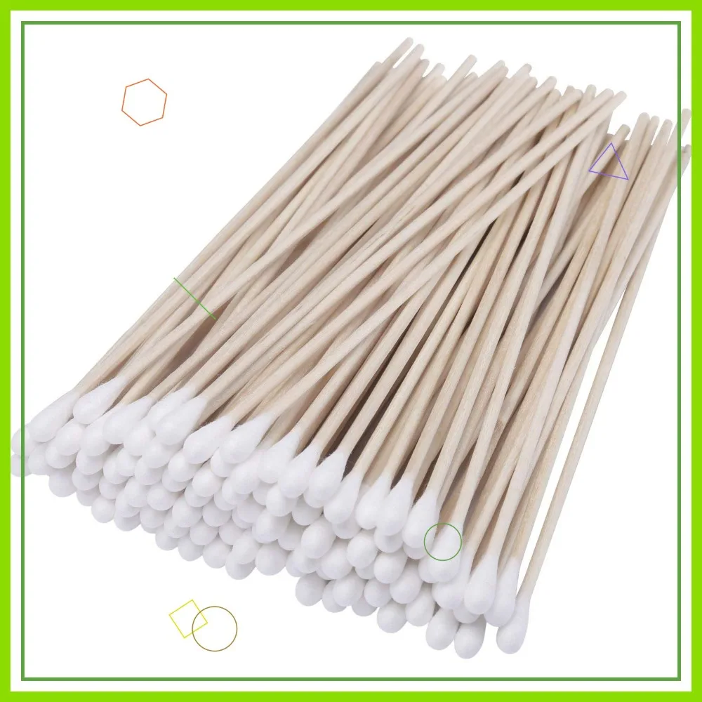 6" Wooden Cotton Swabs, Single Tip Applicator Sticks for Cleaning & Makeup, 500 Pack
6" Wooden Cotton Swabs, Single Tip Applicator Sticks for Cleaning & Makeup, 500 Pack
