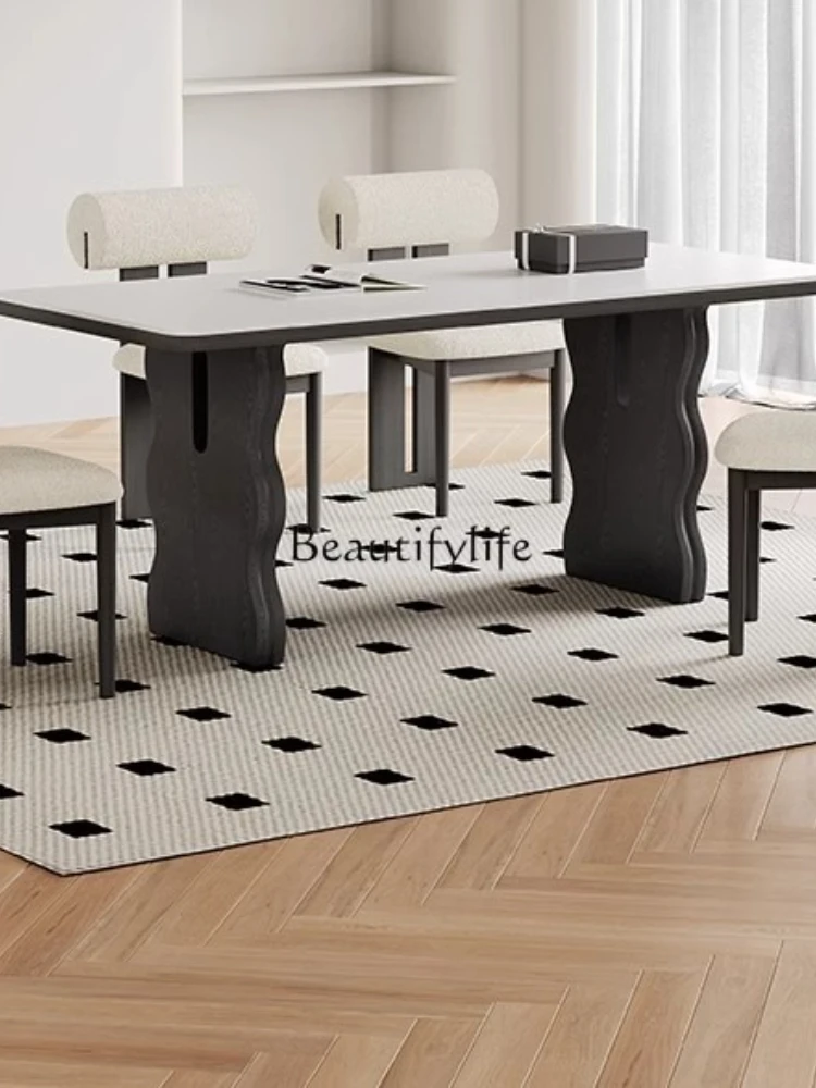 01Medieval solid wood dining table and chairs, new cream French American retro black
01Medieval solid wood dining table and chairs, new cream French American retro black