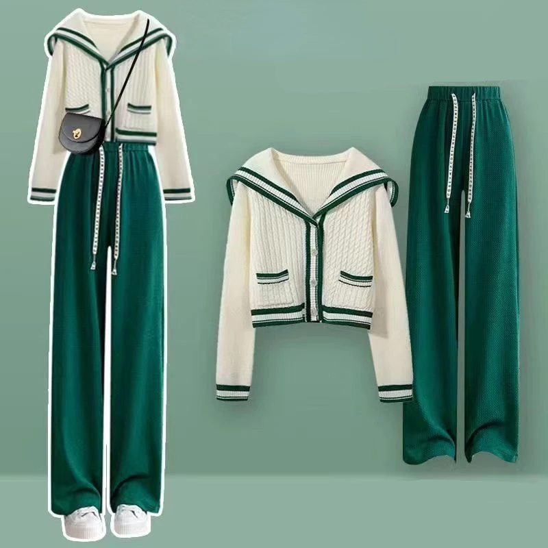 Korean Style Autumn Winter New Knitting Sweater Hoodie Casual Wide Leg Pants Two-piece Elegant Women's Pants Set Outfits N451
Korean Style Autumn Winter New Knitting Sweater Hoodie Casual Wide Leg Pants Two-piece Elegant Women's Pants Set Outfits N451