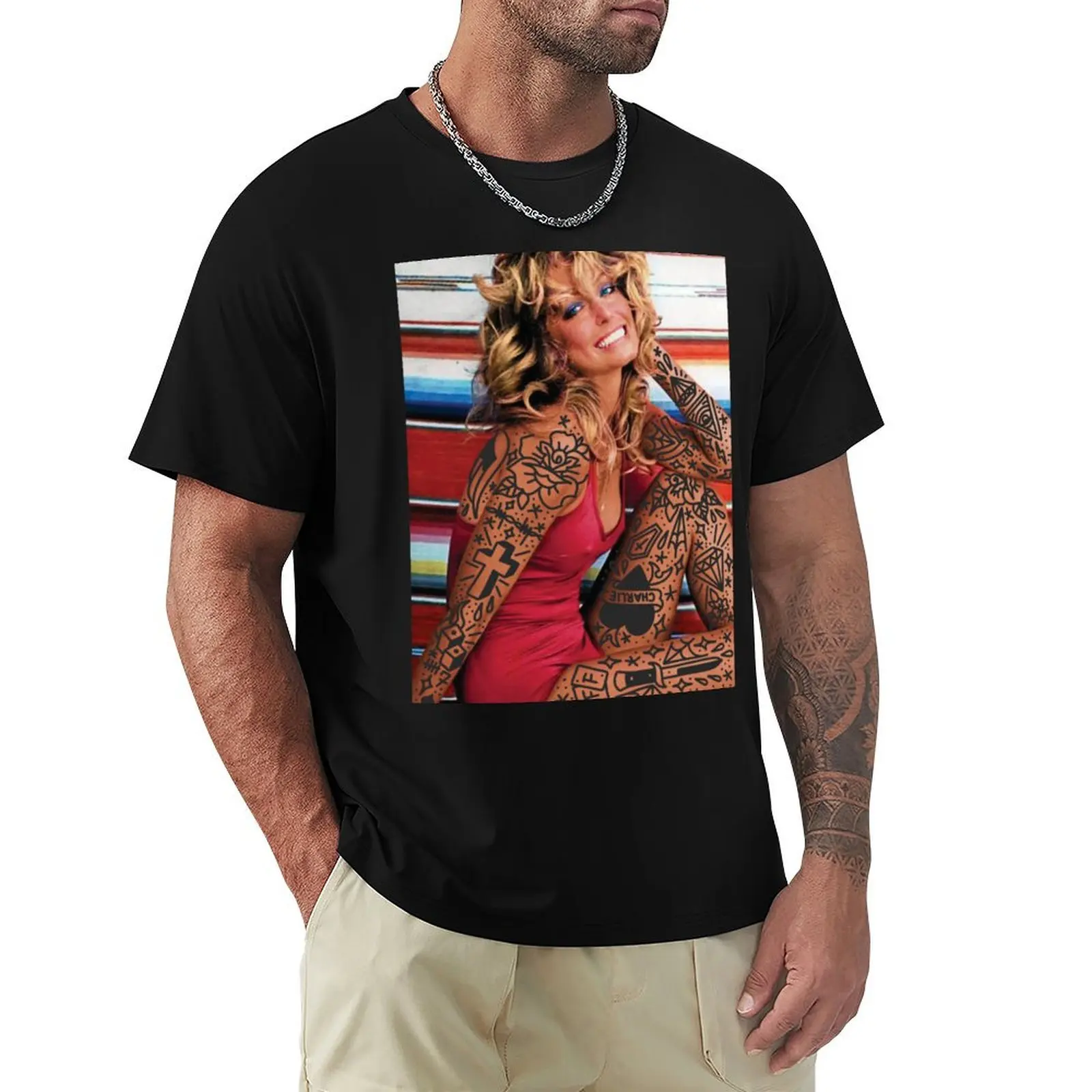 TATTOOED FARRAH FAWCETT T-Shirt Stain Resistant Casual Tee
TATTOOED FARRAH FAWCETT T-Shirt Stain Resistant Casual Tee