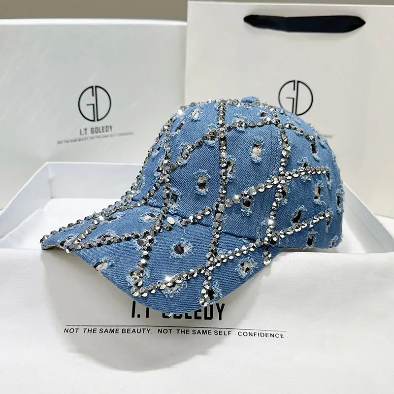 Heavy industry rhinestone hardtop baseball cap women's spring and autumn washed denim fashionable duckbill cap
Heavy industry rhinestone hardtop baseball cap women's spring and autumn washed denim fashionable duckbill cap