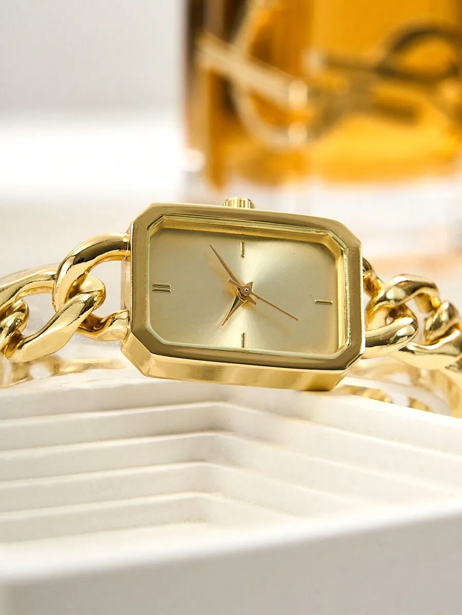 1pc Ladies' Stainless Steel Chain Bracelet Quartz Small Watch Holiday As A Gift For Students Returning To School
1pc Ladies' Stainless Steel Chain Bracelet Quartz Small Watch Holiday As A Gift For Students Returning To School