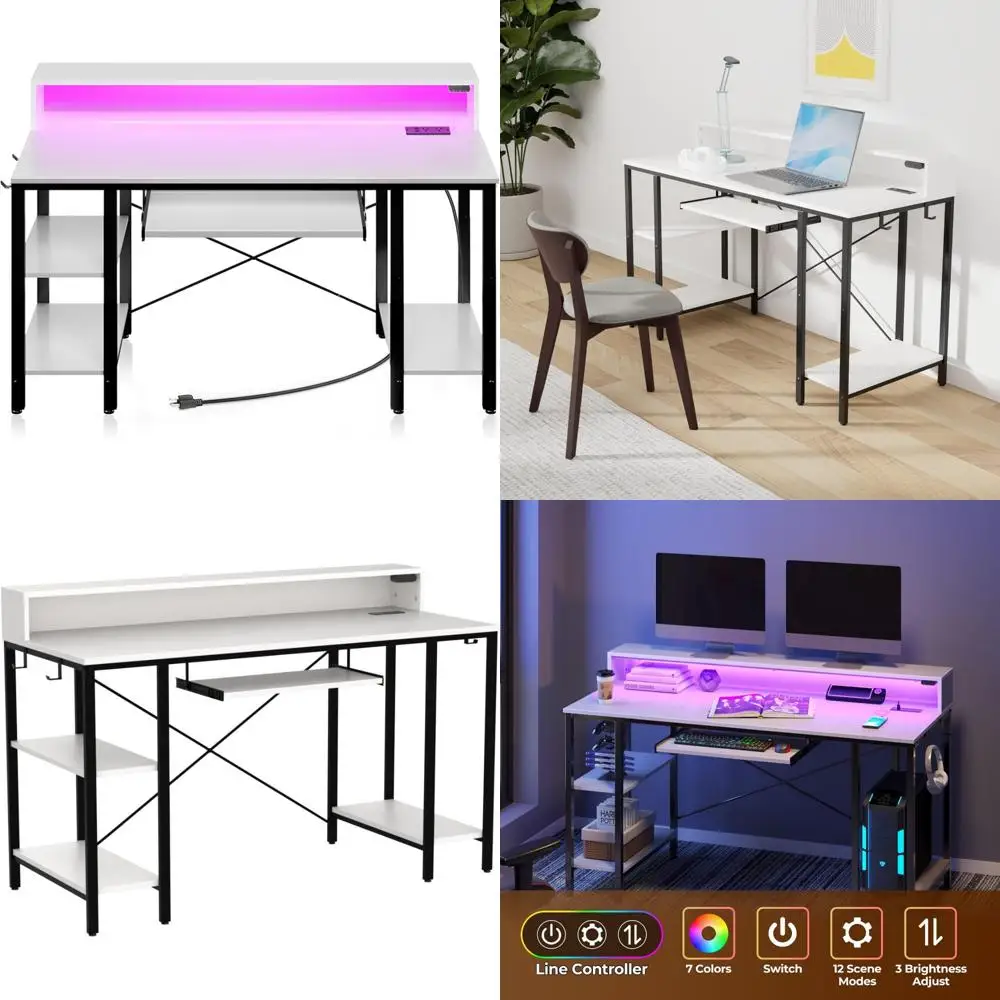 Компьютерный стол Rolanstar 47 дюймов со светодиодной подсветкой и розетками, игровой стол с полками для хранения, стол для домашнего офиса с клавиатурой
Компьютерный стол Rolanstar 47 дюймов со светодиодной подсветкой и розетками, игровой стол с полками для хранения, стол для домашнего офиса с клавиатурой