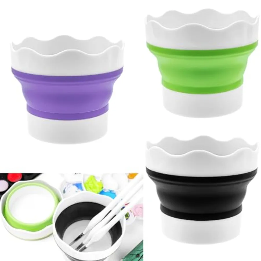3 Pcs Collapsible Paint Brush Washer Silicone Portable Painting Water Cup Mini Foldable Washing Bucket Brush Holder Organizer C
3 Pcs Collapsible Paint Brush Washer Silicone Portable Painting Water Cup Mini Foldable Washing Bucket Brush Holder Organizer C