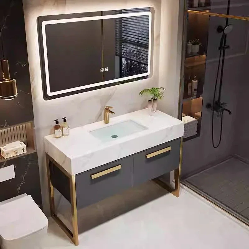 Modern Hotel Bathroom Cabinet Integrated Slab Basin Vanity Washing Floor Designer Storage Cabinet Armadio Bagno Home Furniture
Modern Hotel Bathroom Cabinet Integrated Slab Basin Vanity Washing Floor Designer Storage Cabinet Armadio Bagno Home Furniture