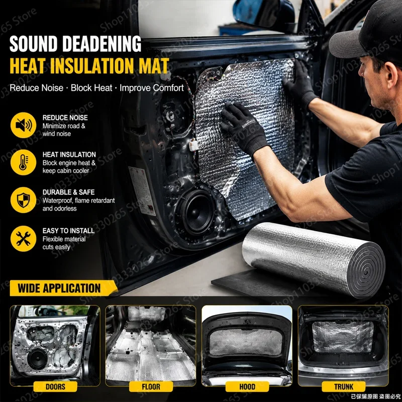 Self Stick Car Sound Deadener Heat Insulation Roll, Flexible Noise Absorbing Foam Mat Fit All Vehicle Interior Modification
Self Stick Car Sound Deadener Heat Insulation Roll, Flexible Noise Absorbing Foam Mat Fit All Vehicle Interior Modification