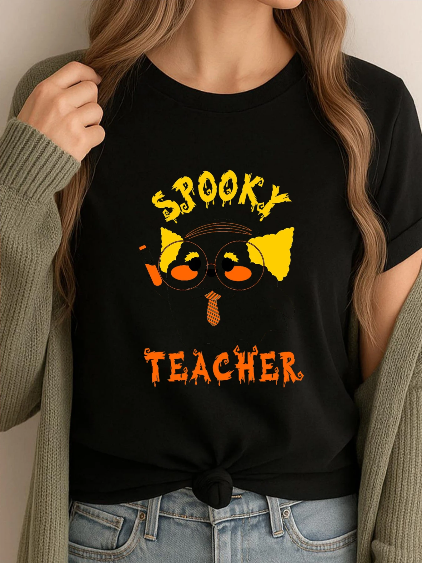 Funny Spooky Teacher Fall Clothes Aesthetic Oversized T Shirt Crazy Funny Printed Tees For Women Retro Style
Funny Spooky Teacher Fall Clothes Aesthetic Oversized T Shirt Crazy Funny Printed Tees For Women Retro Style