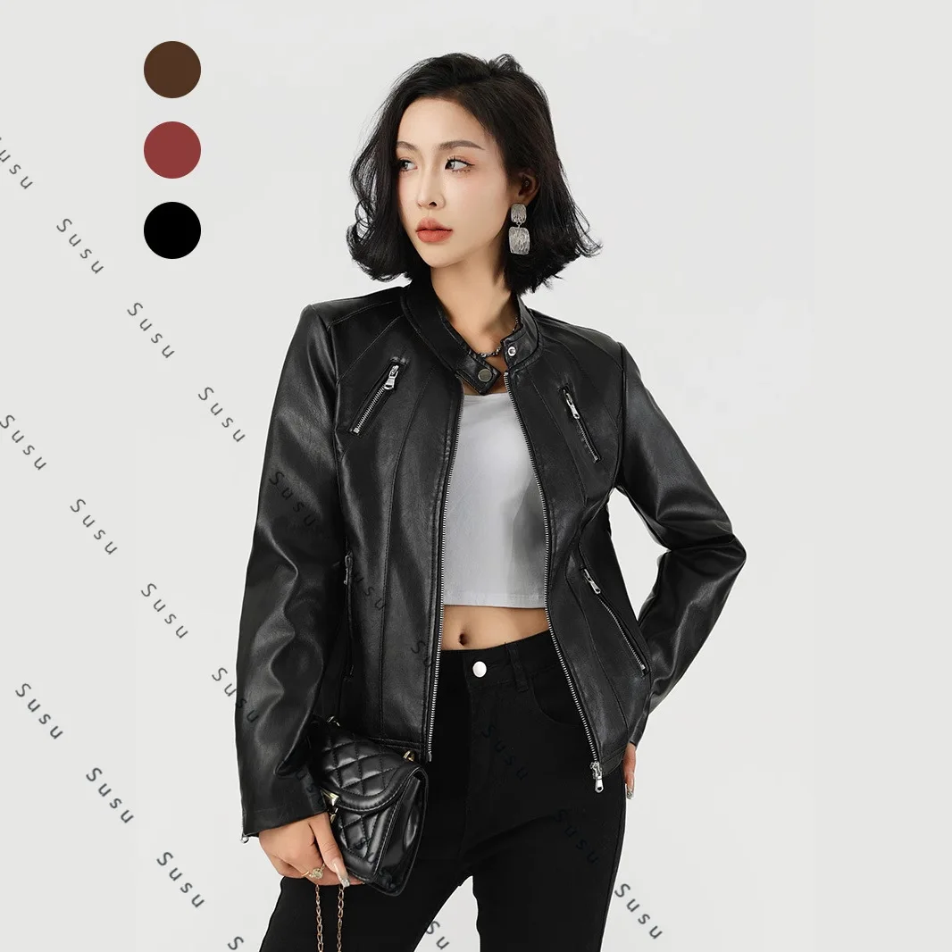 2025 new autumn slim-fit women's leather jacket slim-fit jacket European and American leather jacket European and American women
2025 new autumn slim-fit women's leather jacket slim-fit jacket European and American leather jacket European and American women