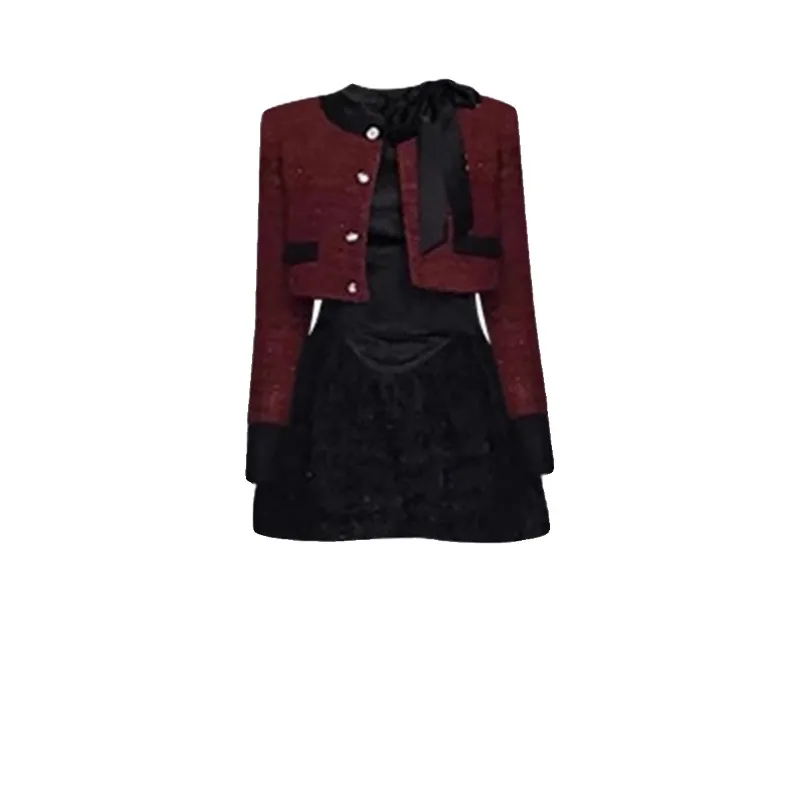 Contrast Color Vintage Long Sleeve Women Coats + Slim Bow Patchwork All Match Waist Tunic Dresses 2 Set Ropa Mujer
Contrast Color Vintage Long Sleeve Women Coats + Slim Bow Patchwork All Match Waist Tunic Dresses 2 Set Ropa Mujer