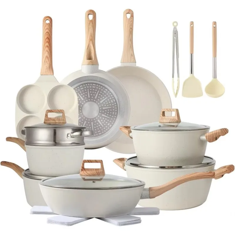 Hot Sale 21Pcs Nonstick Cookware Set 28cm 24cm 20cm 18cm Pots 28cm 24cm Pans with Steamer Insert Induction Bottom Kitchenware
Hot Sale 21Pcs Nonstick Cookware Set 28cm 24cm 20cm 18cm Pots 28cm 24cm Pans with Steamer Insert Induction Bottom Kitchenware