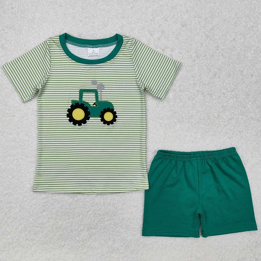 Hot Sale Baby Boys Clothes Green Truck Farm Embroidery Short Sleeve Shirts Shorts Sets Boutique Kids Boys Clothing Outfits New 
Hot Sale Baby Boys Clothes Green Truck Farm Embroidery Short Sleeve Shirts Shorts Sets Boutique Kids Boys Clothing Outfits New