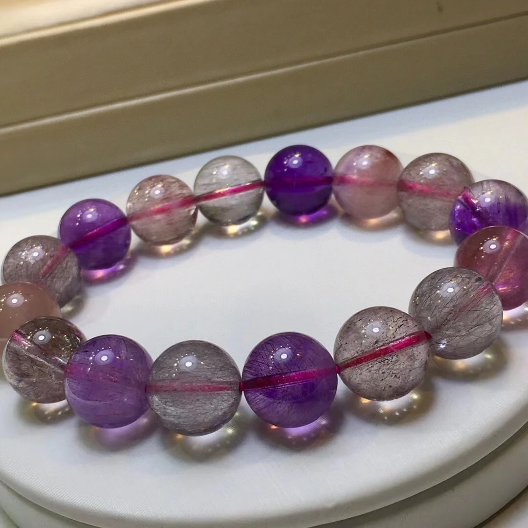 Natural Colorful Super 7 Seven Red Lepidocrocite Quartz Bracelet Jewelry 12mm Woman Rutilated Quartz Clear Beads AAAAAAA
Natural Colorful Super 7 Seven Red Lepidocrocite Quartz Bracelet Jewelry 12mm Woman Rutilated Quartz Clear Beads AAAAAAA