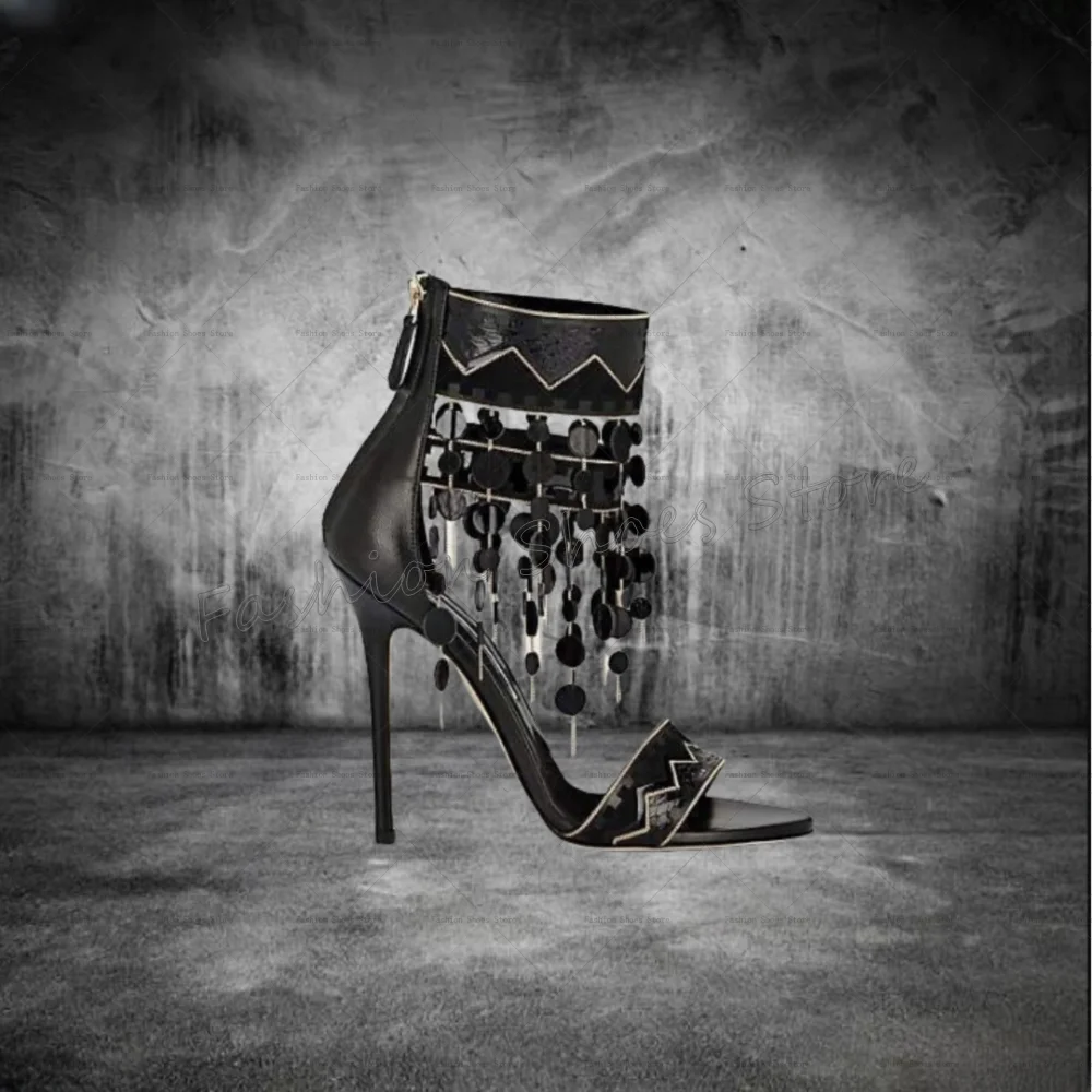 Black Tassel Decor Back Zipper Sandals Matte Leather Thin High Heels High Heel Shoes for Women Heels 2025 New Zapatos Para Mujer
Black Tassel Decor Back Zipper Sandals Matte Leather Thin High Heels High Heel Shoes for Women Heels 2025 New Zapatos Para Mujer