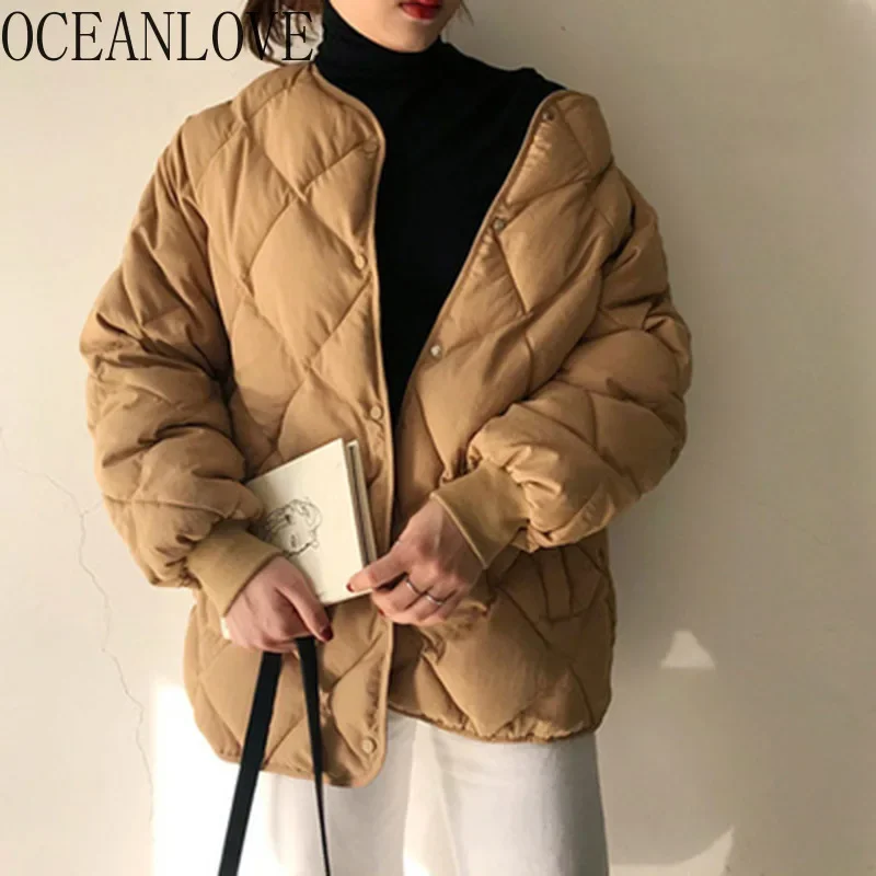 OCEANLOVE Korean Fashion Autumn Winter Jackets Women Vintage Solid Single Breasted Parkas Simple Thick Warm Chaquetas Mujer
OCEANLOVE Korean Fashion Autumn Winter Jackets Women Vintage Solid Single Breasted Parkas Simple Thick Warm Chaquetas Mujer