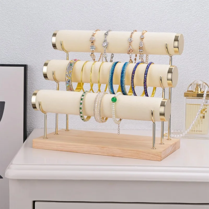 Bracelet Holder Display Bracelet Organizer Stand, Gold Detachable Bangle Storage Rack, Velvet Wrap Watch Holder with Wooden Base
Bracelet Holder Display Bracelet Organizer Stand, Gold Detachable Bangle Storage Rack, Velvet Wrap Watch Holder with Wooden Base
