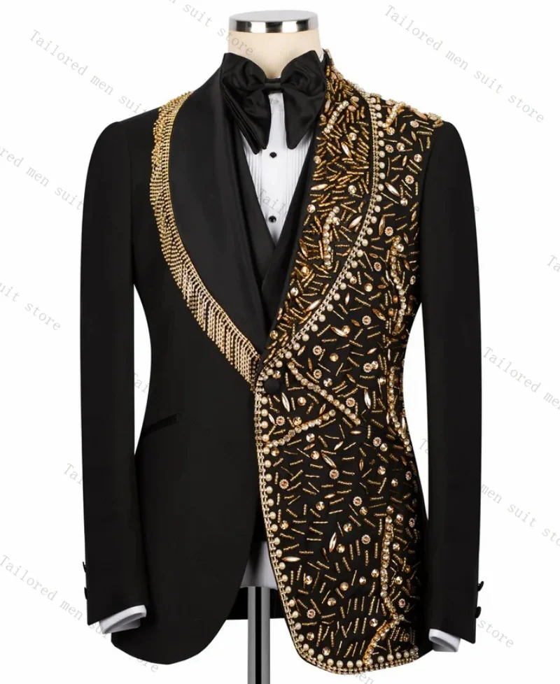 Golden Crystals Men Suit Set 2 Pieces Black Blazer+Pant Formal Work Office Male Jacket Prom Coat Trousers Groom Wedding Tuxedos
Golden Crystals Men Suit Set 2 Pieces Black Blazer+Pant Formal Work Office Male Jacket Prom Coat Trousers Groom Wedding Tuxedos