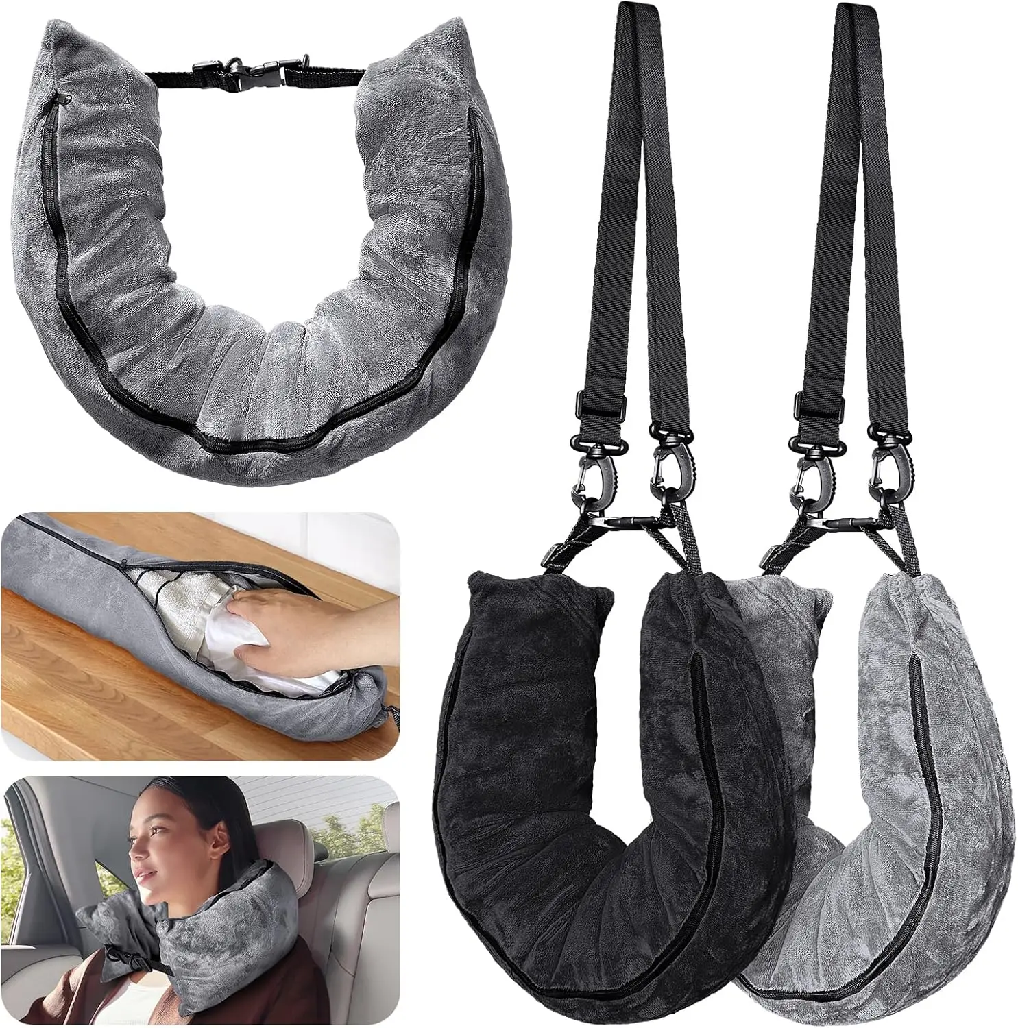 2Pack Stuffable Travel Pillow: Extra Luggage, Adjustable Neck, Holds 6 T-Shirts
2Pack Stuffable Travel Pillow: Extra Luggage, Adjustable Neck, Holds 6 T-Shirts