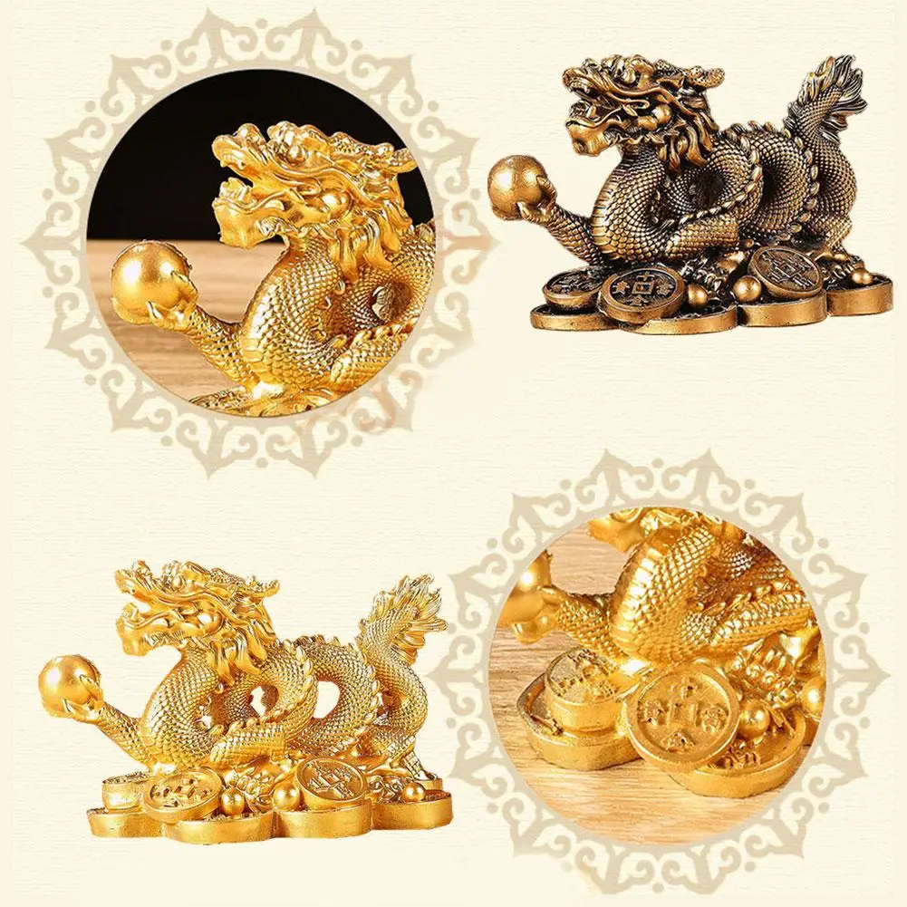 New Vintage Dragon Ornament Desktop Simulation Chinese Dragon Decor Resin Dragon Gold Color New Year Gifts
New Vintage Dragon Ornament Desktop Simulation Chinese Dragon Decor Resin Dragon Gold Color New Year Gifts
