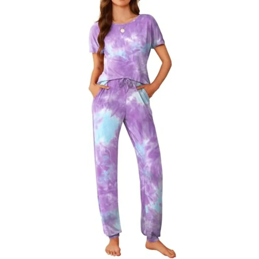 Ekouaer Womens Pajama Sets Short Sleeve Lounge Sets for Women Printed Jogger Pajama Set 2 Pcs Pj Sets With Pockets S-XXL
Ekouaer Womens Pajama Sets Short Sleeve Lounge Sets for Women Printed Jogger Pajama Set 2 Pcs Pj Sets With Pockets S-XXL
