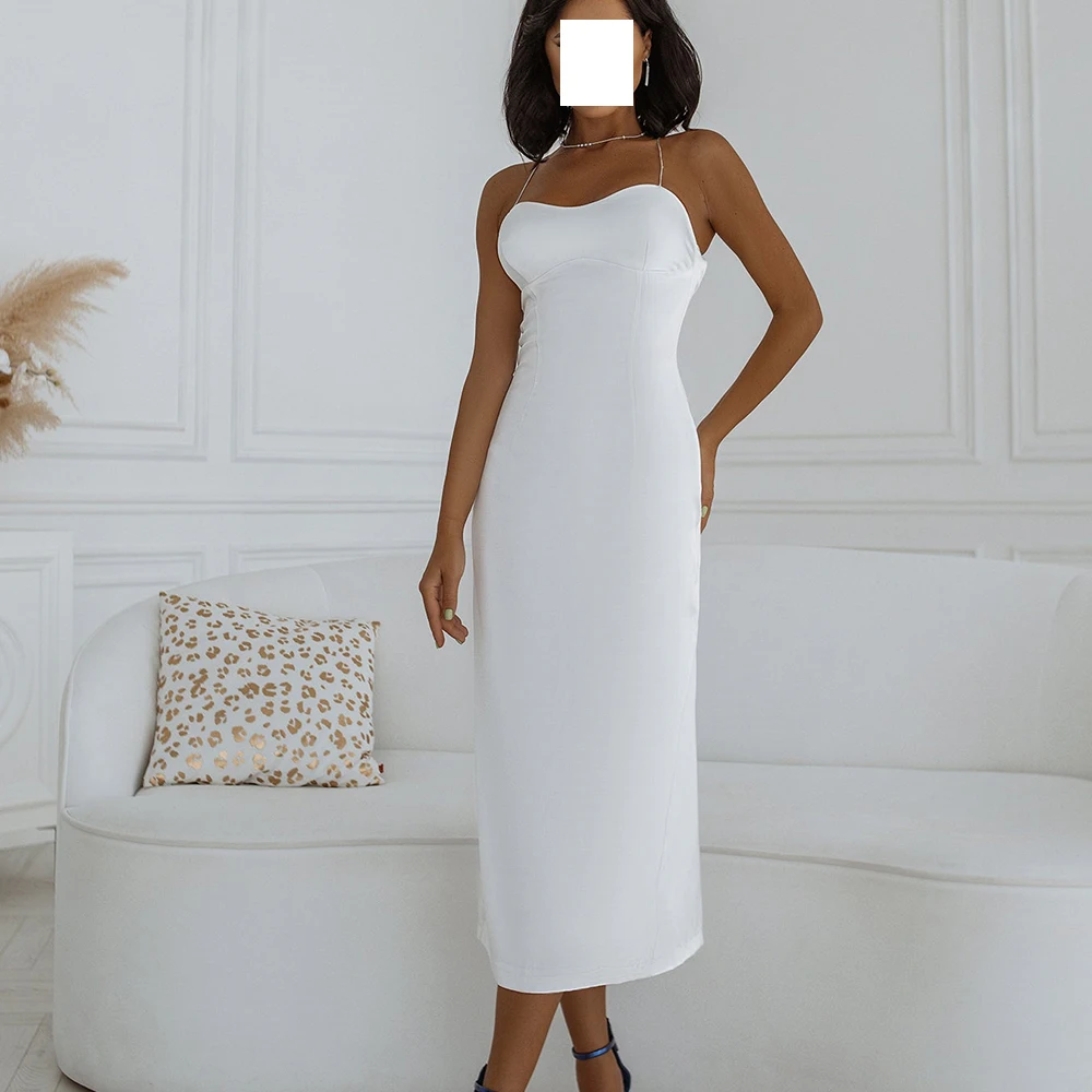 Customized Temperament Spaghetti Straps Jersey Evening Dresses Simple Square Collar Sleeveless Straight Tea Length Bridal Party
Customized Temperament Spaghetti Straps Jersey Evening Dresses Simple Square Collar Sleeveless Straight Tea Length Bridal Party