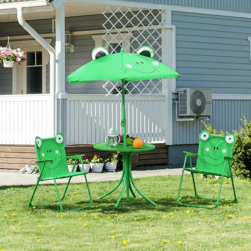 4 Piece Garden Folding Picnic Table Set, with Chair and sun umbrella , Green
4 Piece Garden Folding Picnic Table Set, with Chair and sun umbrella , Green