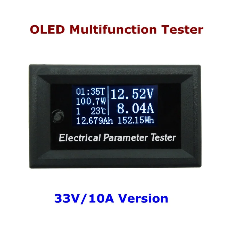 33V/10A Voltage, Current, Time, Power, temperature, energy, capacity 7 in 1 DC Multifunction Tester electrical parameter Tester
33V/10A Voltage, Current, Time, Power, temperature, energy, capacity 7 in 1 DC Multifunction Tester electrical parameter Tester