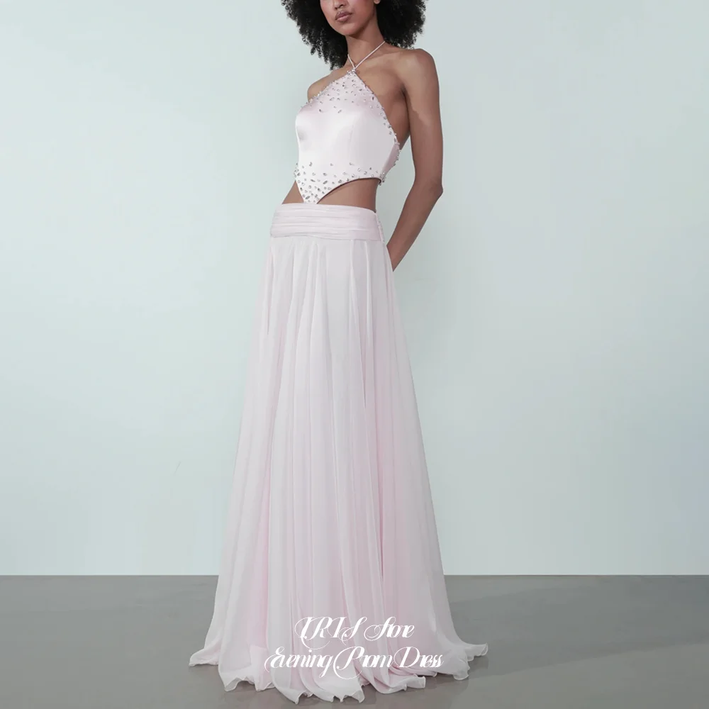 IRIS Luxury Romantic Pink Prom Dresses Customized for Women Halter Neck Beaded Crop Top Chiffon A-Line for Prom Dinner 2026
IRIS Luxury Romantic Pink Prom Dresses Customized for Women Halter Neck Beaded Crop Top Chiffon A-Line for Prom Dinner 2026