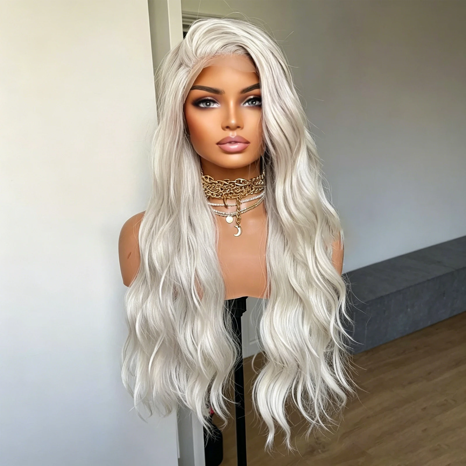 WIF Platinum Blonde Loose Wave 13x4 Lace Front Synthetic Wig Heat Resistant Fiber Free Part for Women Daily Cosplay
WIF Platinum Blonde Loose Wave 13x4 Lace Front Synthetic Wig Heat Resistant Fiber Free Part for Women Daily Cosplay