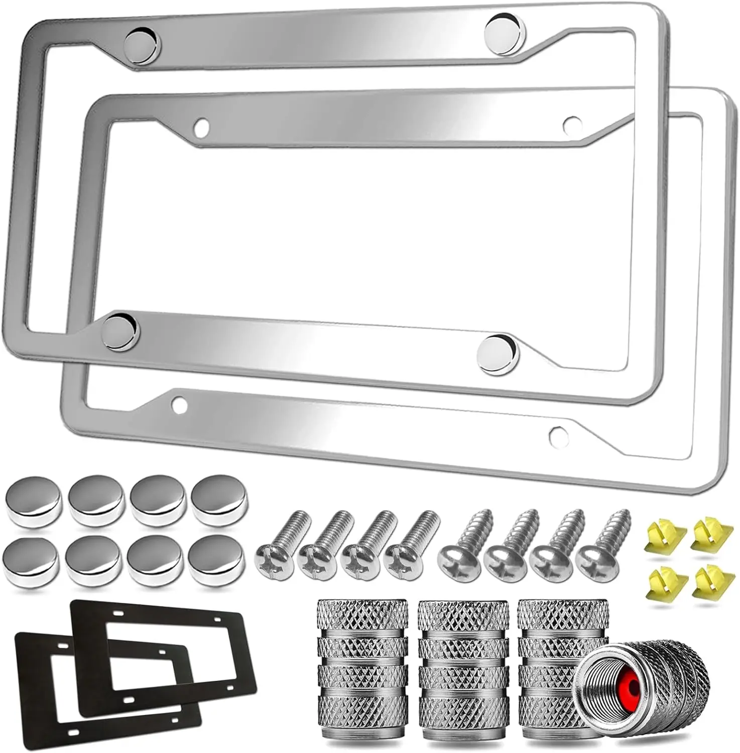 Stainless Steel License Plate Frames 2 Pack Mirror Polished Car Plate Holder with Screws Chrome Caps Heavy Duty Rustproof Front
Stainless Steel License Plate Frames 2 Pack Mirror Polished Car Plate Holder with Screws Chrome Caps Heavy Duty Rustproof Front