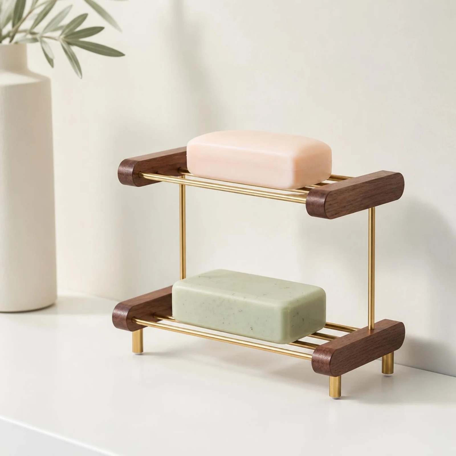 Wooden End Soap Rack Slatted Draining Soap Rack Bathroom Accessory Gold-Tone Non-Slip for Sink
Wooden End Soap Rack Slatted Draining Soap Rack Bathroom Accessory Gold-Tone Non-Slip for Sink