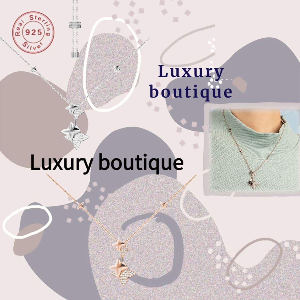 Pure silver s925 necklace exquisite, trendy, personalized, fashionable, star necklace elegant and charming
Pure silver s925 necklace exquisite, trendy, personalized, fashionable, star necklace elegant and charming