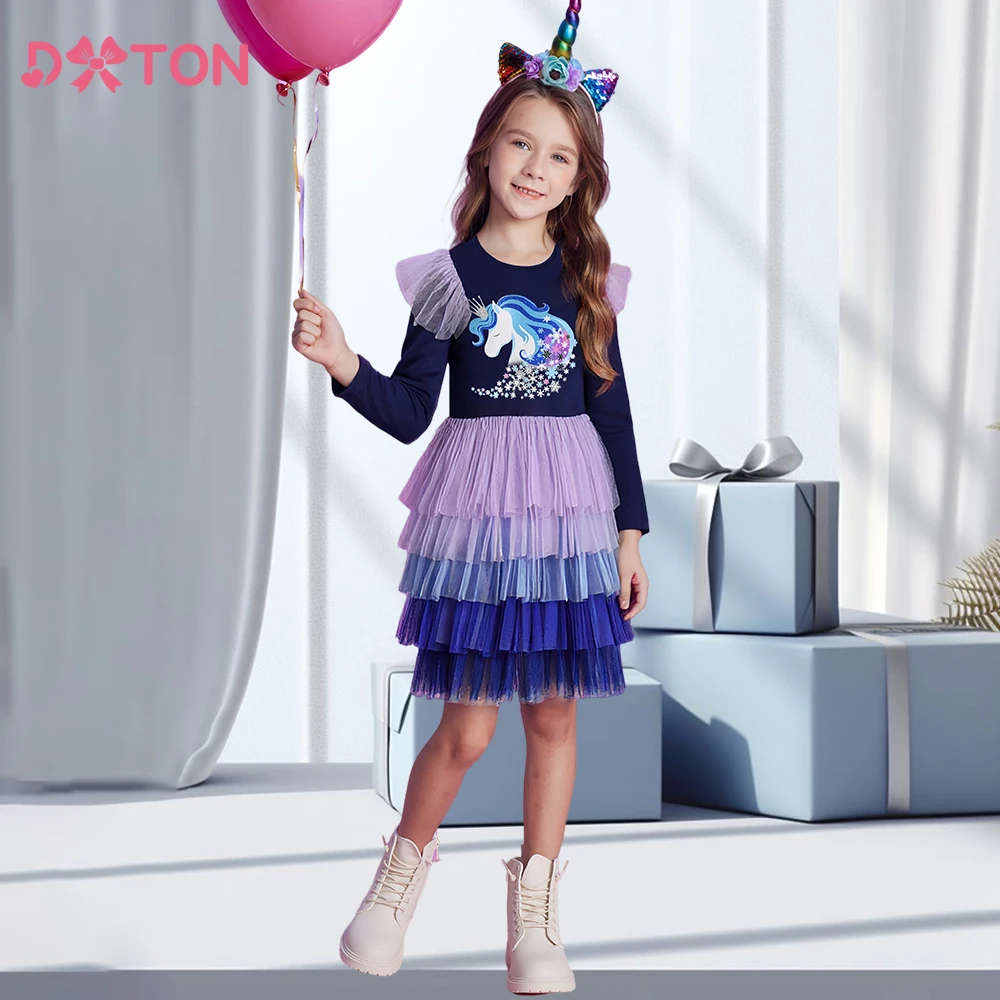 DXTON Princess Dress For Girls Winter Children's Clothing Unicorn Snowflake Kids Birthday Gift 5 Layer Cake Holiday Girls Dress
DXTON Princess Dress For Girls Winter Children's Clothing Unicorn Snowflake Kids Birthday Gift 5 Layer Cake Holiday Girls Dress