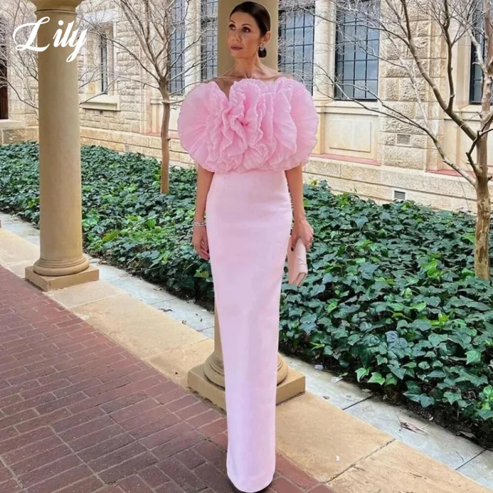 Lily Pink Elegant Evening Dresses 3D-Flowers Sleeveless Prom Dress Backless Pleating Formal Gown for Woman حزب فساتين Customized
Lily Pink Elegant Evening Dresses 3D-Flowers Sleeveless Prom Dress Backless Pleating Formal Gown for Woman حزب فساتين Customized