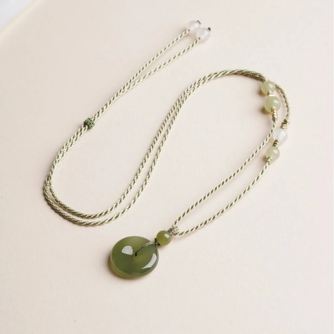 Natural Hetian Jade Light White Jade Peace Buckle Pendant Necklace Sweater Chain Spring Summer Jewelry Gifts
Natural Hetian Jade Light White Jade Peace Buckle Pendant Necklace Sweater Chain Spring Summer Jewelry Gifts