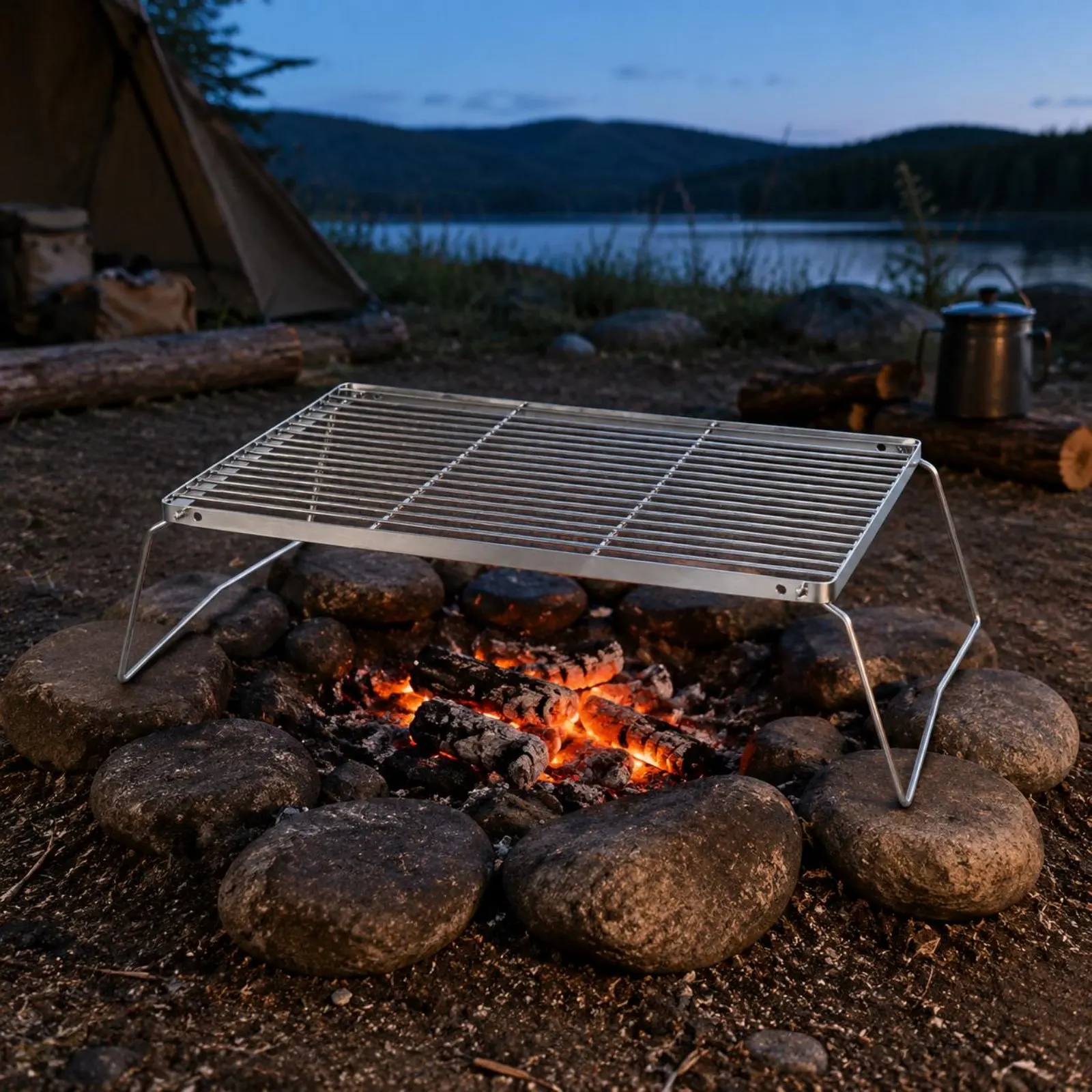 Folding Grill Rack Compact Stainless Steel Grill Rack Portable Barbecue Stand Rust Resistant Portable Campfire Grate for Camping
Folding Grill Rack Compact Stainless Steel Grill Rack Portable Barbecue Stand Rust Resistant Portable Campfire Grate for Camping