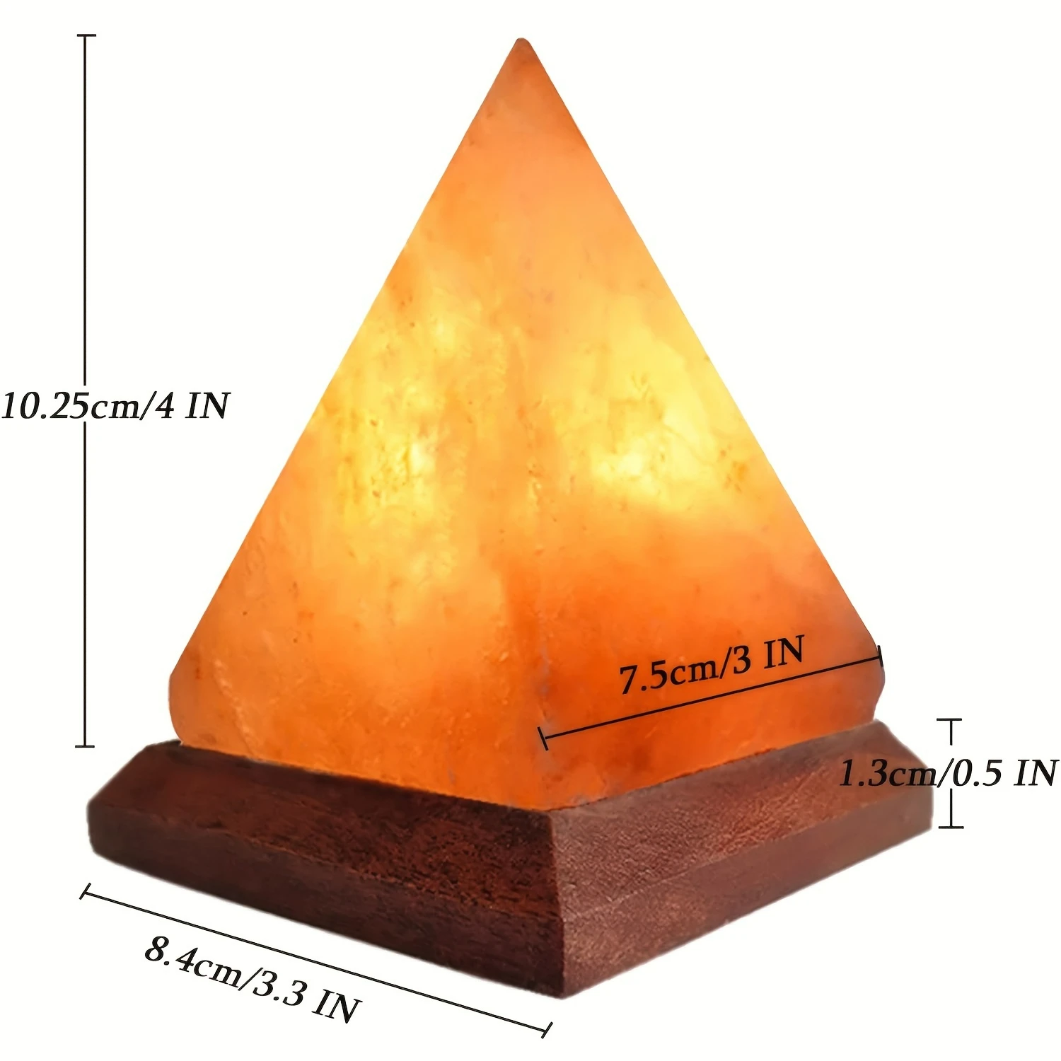 Natural Hand Carved Genuine Wood Base USB Himalayan Salt Lamp - Pyramid Crystal Salt Rock Lamp with 8 Colors Changing for Office
Natural Hand Carved Genuine Wood Base USB Himalayan Salt Lamp - Pyramid Crystal Salt Rock Lamp with 8 Colors Changing for Office