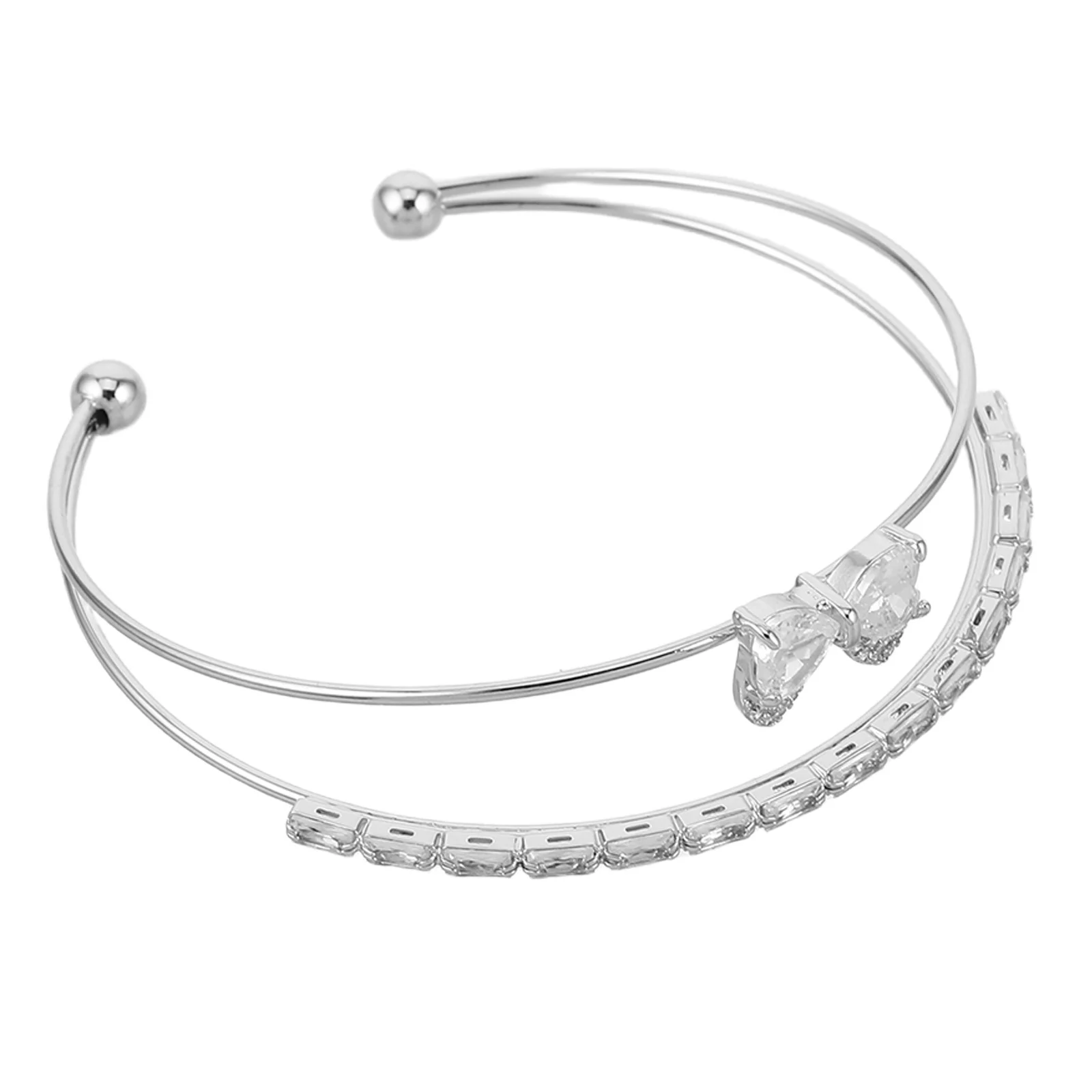 Bowknot Bracelet Double Layer Adjustable Open Cuff Rhinestone Bangle Jewelry Women Prom Wedding Party Bow Braceelet
Bowknot Bracelet Double Layer Adjustable Open Cuff Rhinestone Bangle Jewelry Women Prom Wedding Party Bow Braceelet