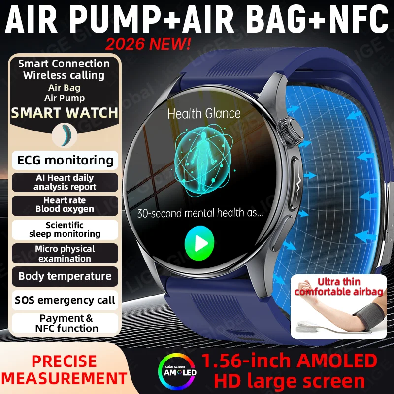 LIGE Air Bag Pump Blood Pressure Monitor Smart Watch Uric Acid Blood Fat ECG Blood Oxygen Bluetooth Call NFC AMOLED Smartwatch
LIGE Air Bag Pump Blood Pressure Monitor Smart Watch Uric Acid Blood Fat ECG Blood Oxygen Bluetooth Call NFC AMOLED Smartwatch
