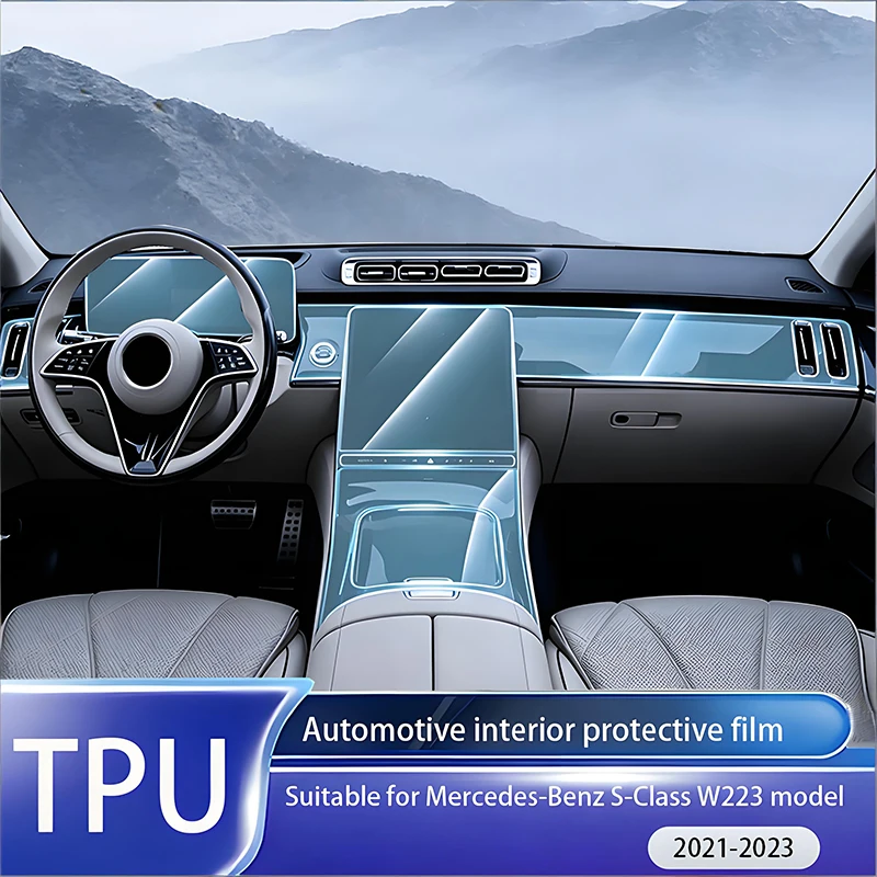 Fit for Mercedes Benz S-Class W223 2021-2023 Interior TPU Transparent Anti-Scratch Waterproof Film Dash Nav Door Panel Console C
Fit for Mercedes Benz S-Class W223 2021-2023 Interior TPU Transparent Anti-Scratch Waterproof Film Dash Nav Door Panel Console C