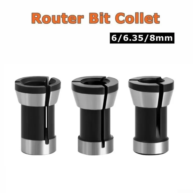 Collets 6.35mm 8mm 6mm Collet Chuck Engraving Trimming Machine Electric Router Milling Cutter Accessories
Collets 6.35mm 8mm 6mm Collet Chuck Engraving Trimming Machine Electric Router Milling Cutter Accessories