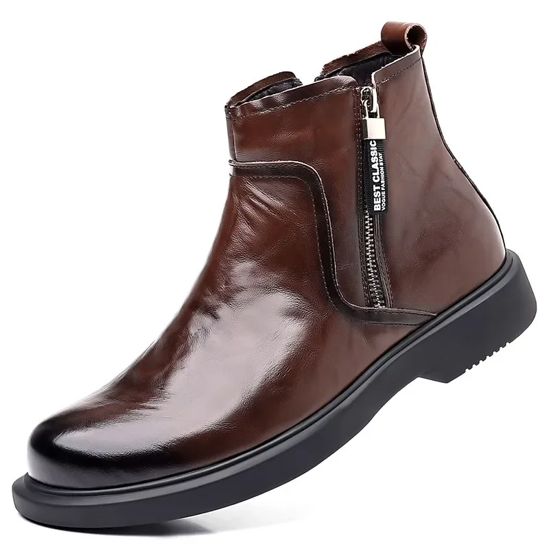 Genuine Leather Ankle Boots for Men Autumn Winter Velvet Warm Men's Chelsea Boots New Designer Casual Dress Shoes Man W797
Genuine Leather Ankle Boots for Men Autumn Winter Velvet Warm Men's Chelsea Boots New Designer Casual Dress Shoes Man W797